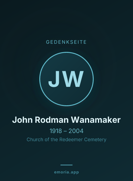 Gedenkportrait von John Rodman Wanamaker