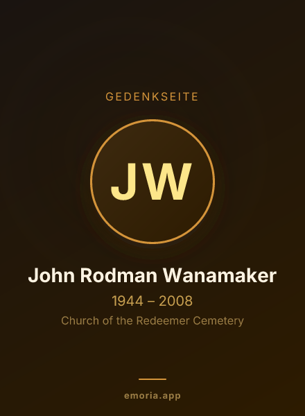 Gedenkportrait von John Rodman Wanamaker