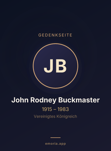 Gedenkportrait von John Rodney Buckmaster