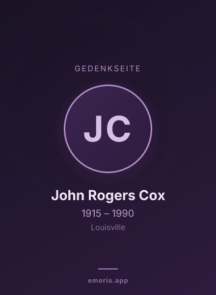 Gedenkportrait von John Rogers Cox
