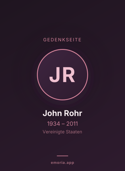 Gedenkportrait von John Rohr