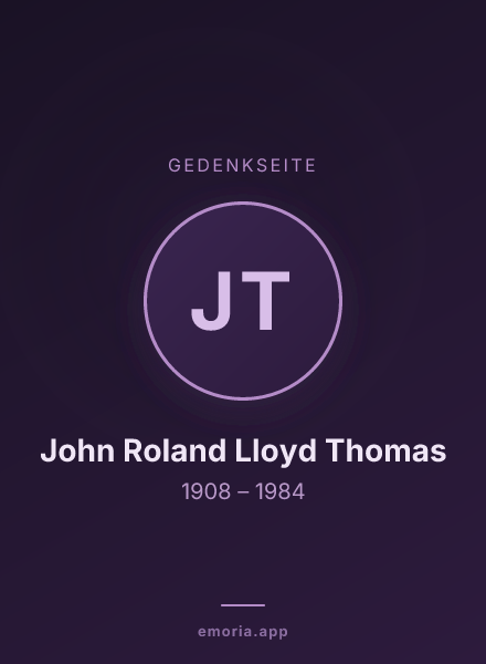 Gedenkportrait von John Roland Lloyd Thomas