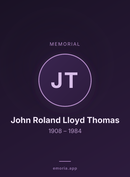 Memorial portrait of John Roland Lloyd Thomas