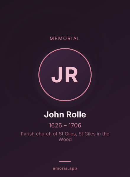 Memorial portrait of John Rolle