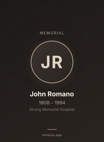 Memorial portrait of John Romano
