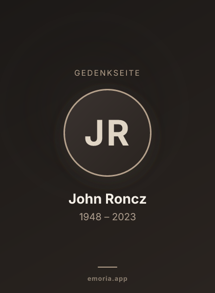 Gedenkportrait von John Roncz