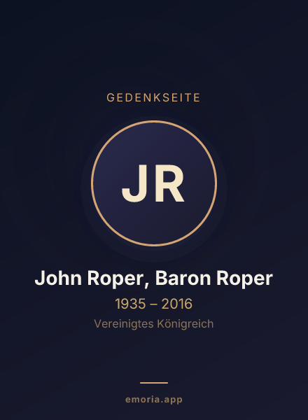 Gedenkportrait von John Roper, Baron Roper