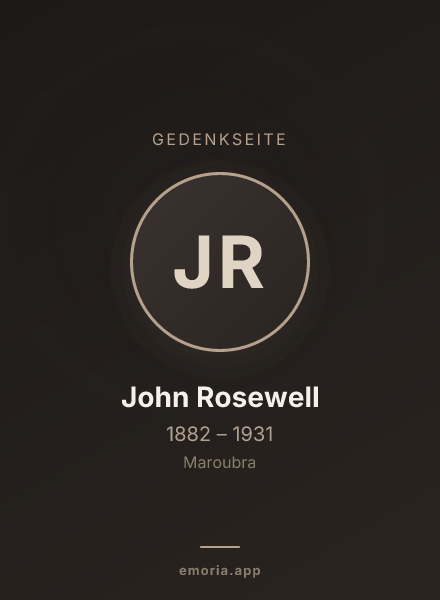 Gedenkportrait von John Rosewell
