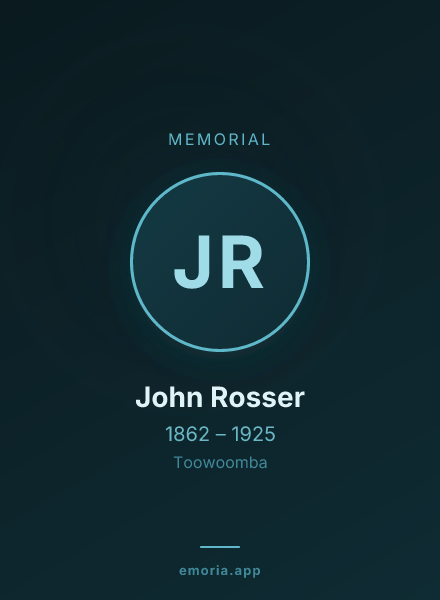 Memorial portrait of John Rosser