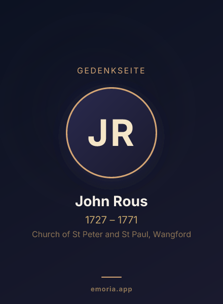 Gedenkportrait von John Rous