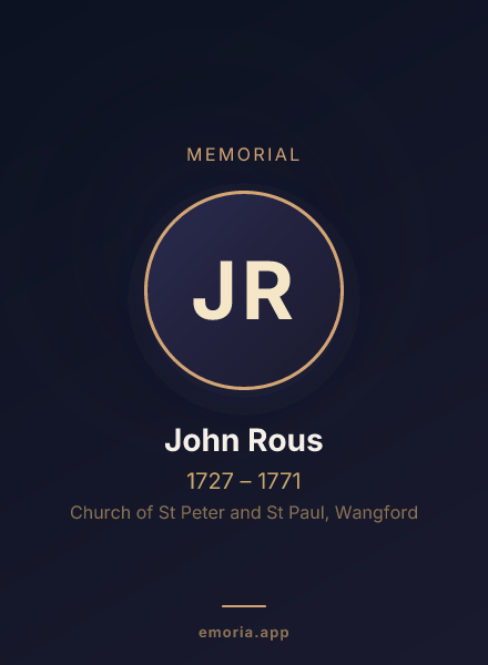 Memorial portrait of John Rous