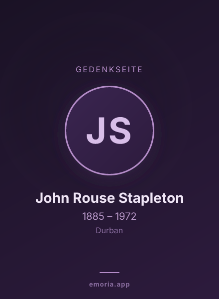 Gedenkportrait von John Rouse Stapleton
