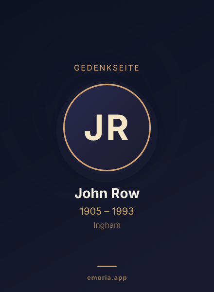Gedenkportrait von John Row