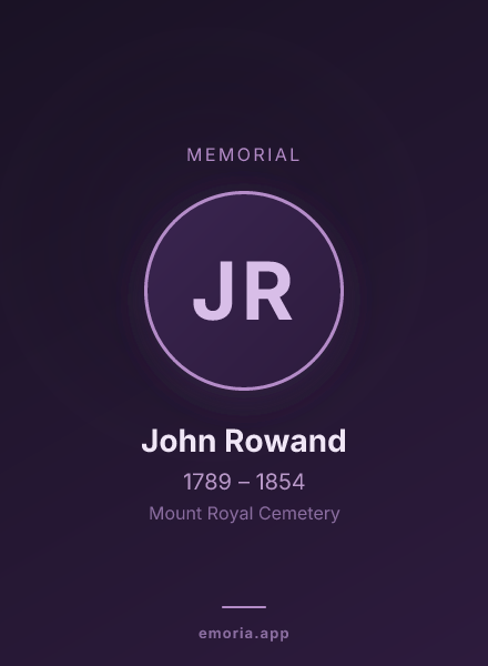 Memorial portrait of John Rowand