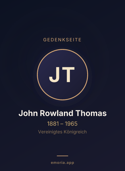 Gedenkportrait von John Rowland Thomas