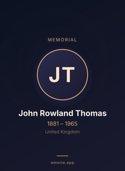 Memorial portrait of John Rowland Thomas