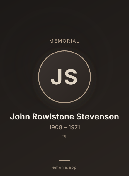 Memorial portrait of John Rowlstone Stevenson