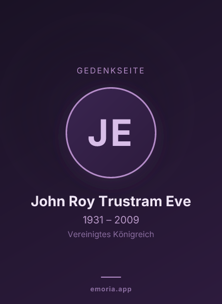 Gedenkportrait von John Roy Trustram Eve