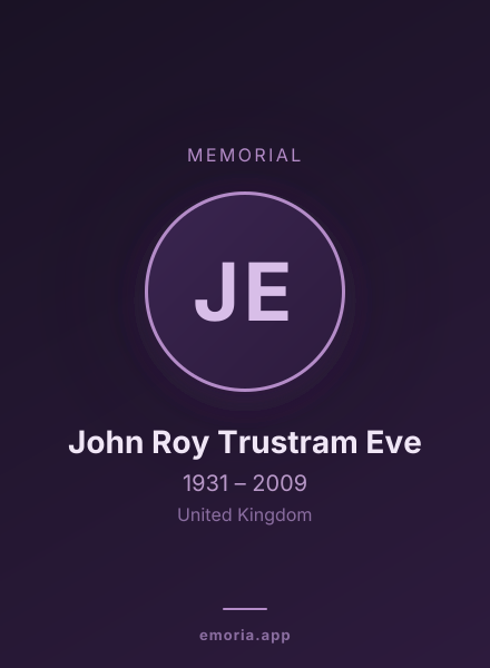 Memorial portrait of John Roy Trustram Eve