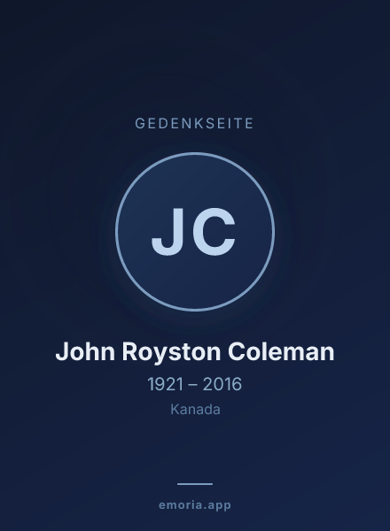 Gedenkportrait von John Royston Coleman