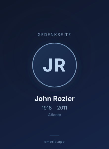 Gedenkportrait von John Rozier
