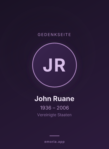 Gedenkportrait von John Ruane