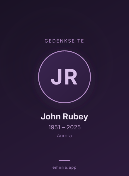 Gedenkportrait von John Rubey