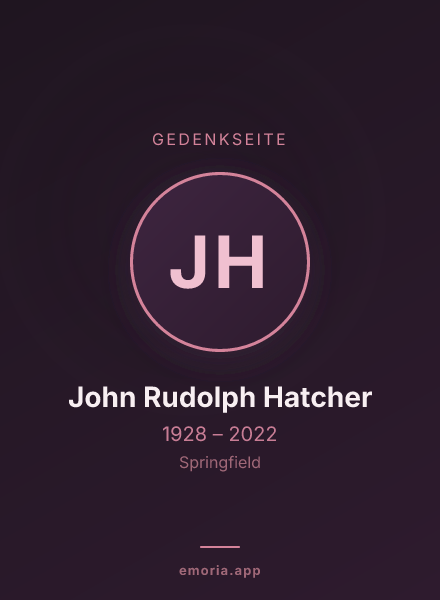Gedenkportrait von John Rudolph Hatcher