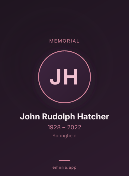 Memorial portrait of John Rudolph Hatcher