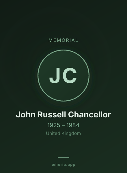 Memorial portrait of John Russell Chancellor
