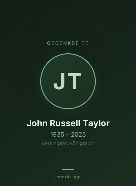 Gedenkportrait von John Russell Taylor