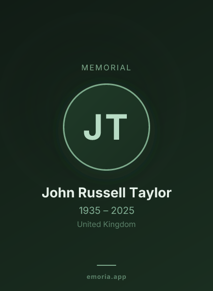 Memorial portrait of John Russell Taylor