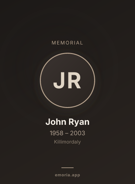 Memorial portrait of John Ryan