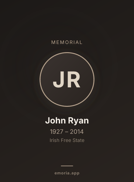 Memorial portrait of John Ryan