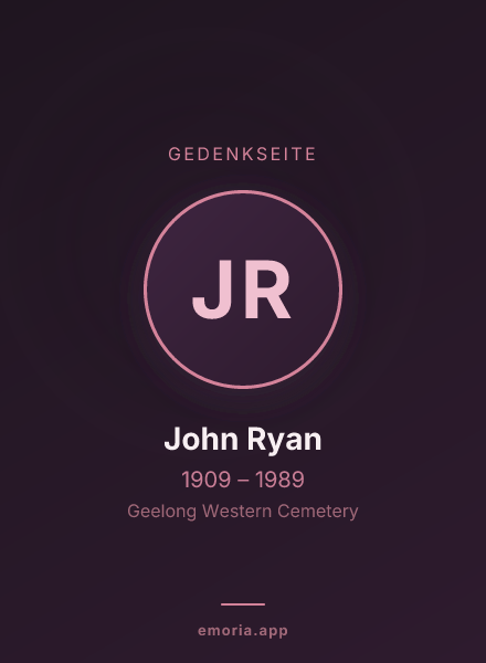 Gedenkportrait von John Ryan