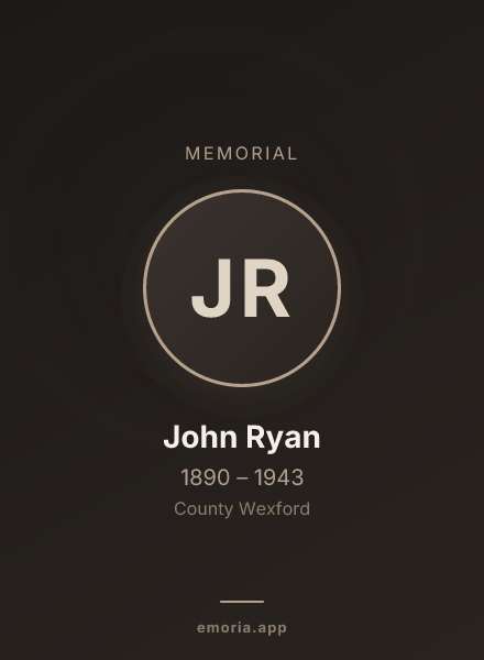 Memorial portrait of John Ryan