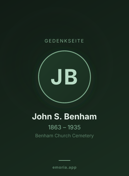 Gedenkportrait von John S. Benham