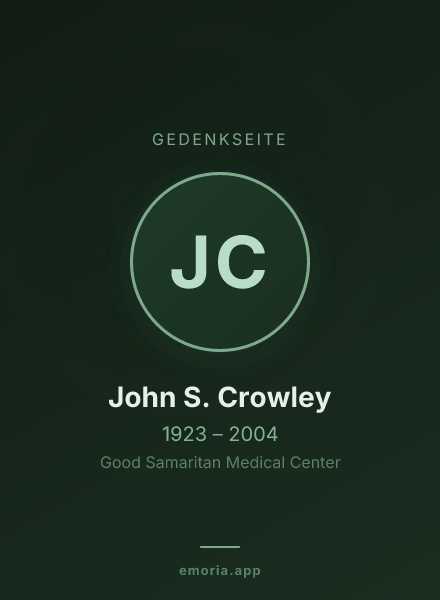 Gedenkportrait von John S. Crowley