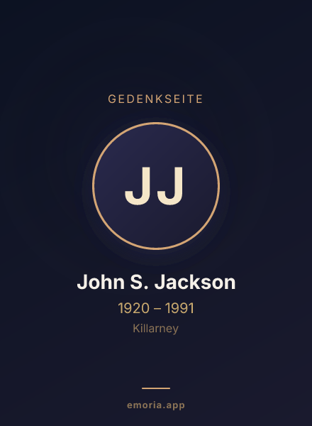 Gedenkportrait von John S. Jackson