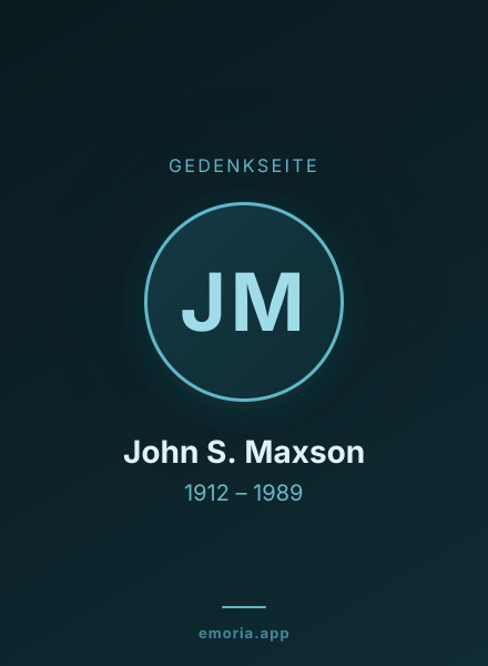 Gedenkportrait von John S. Maxson