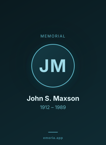 Memorial portrait of John S. Maxson