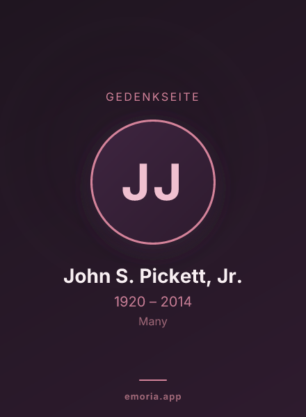 Gedenkportrait von John S. Pickett, Jr.