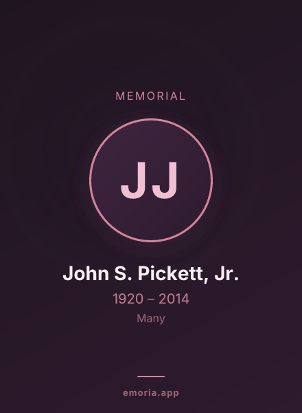 Memorial portrait of John S. Pickett, Jr.