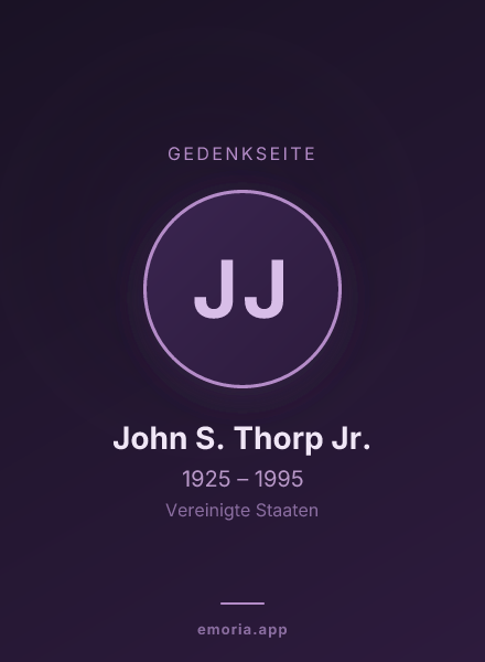 Gedenkportrait von John S. Thorp Jr.