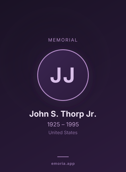 Memorial portrait of John S. Thorp Jr.