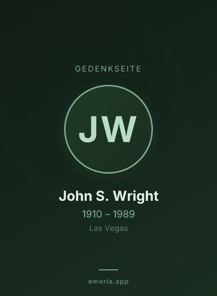 Gedenkportrait von John S. Wright