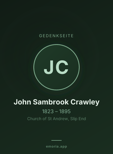 Gedenkportrait von John Sambrook Crawley