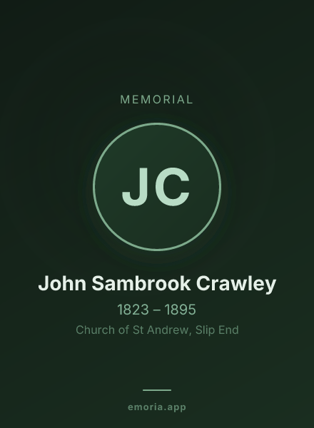 Memorial portrait of John Sambrook Crawley