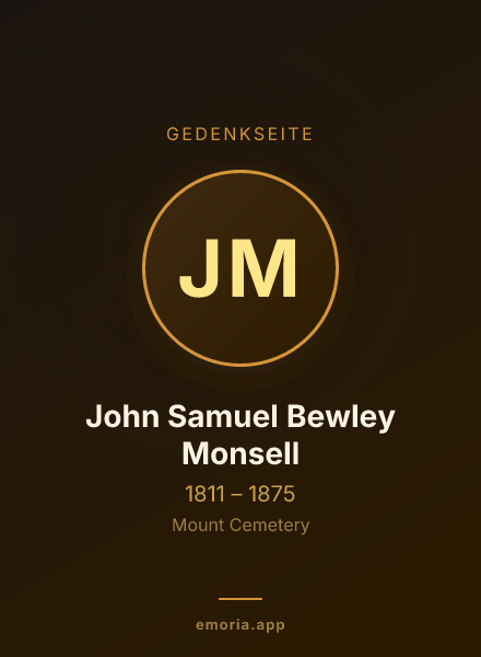 Gedenkportrait von John Samuel Bewley Monsell