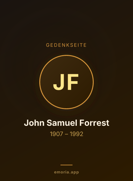 Gedenkportrait von John Samuel Forrest